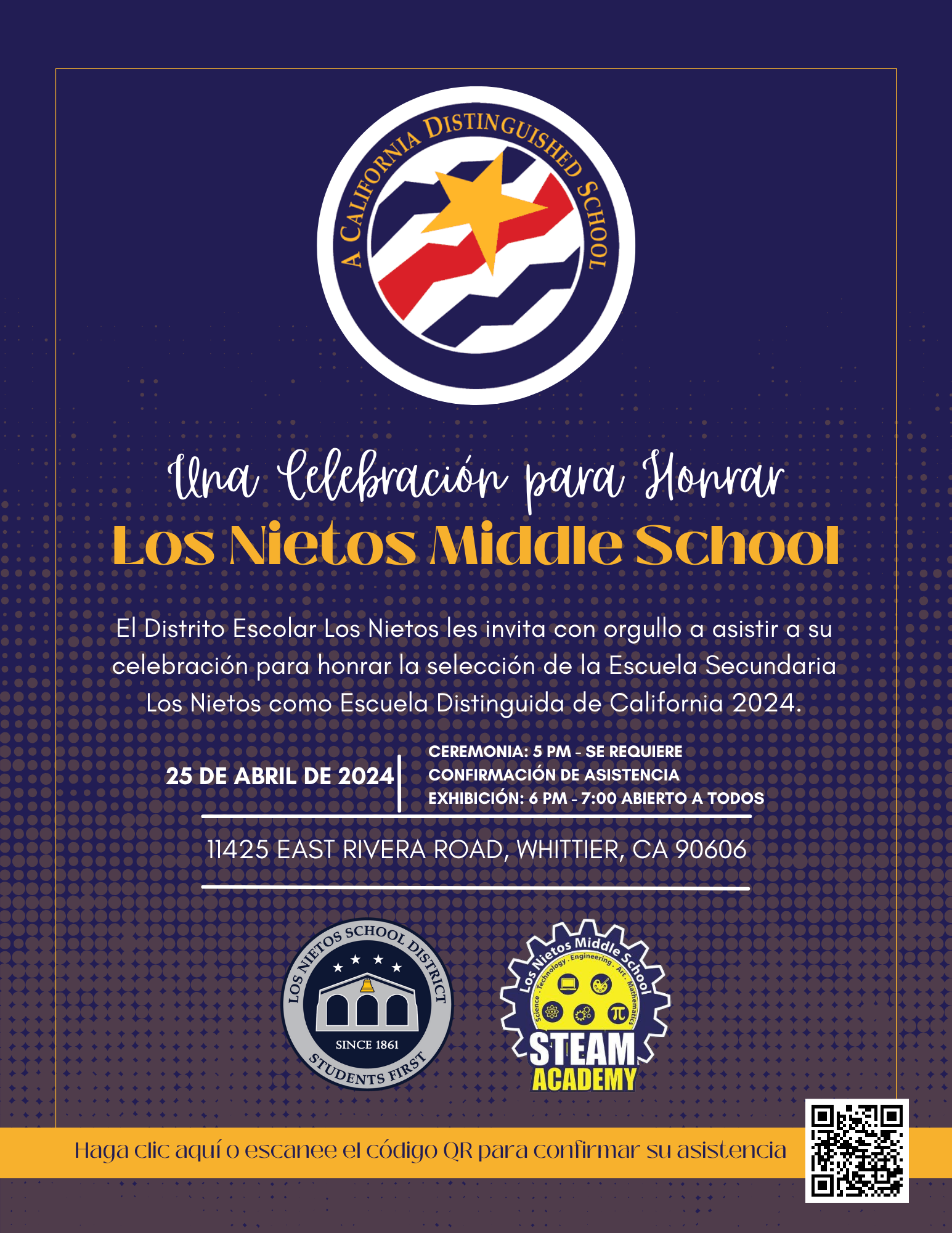 CA Distinguished School invite spanish